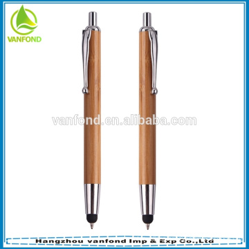 Custom promotional bamboo pen with touch stylus